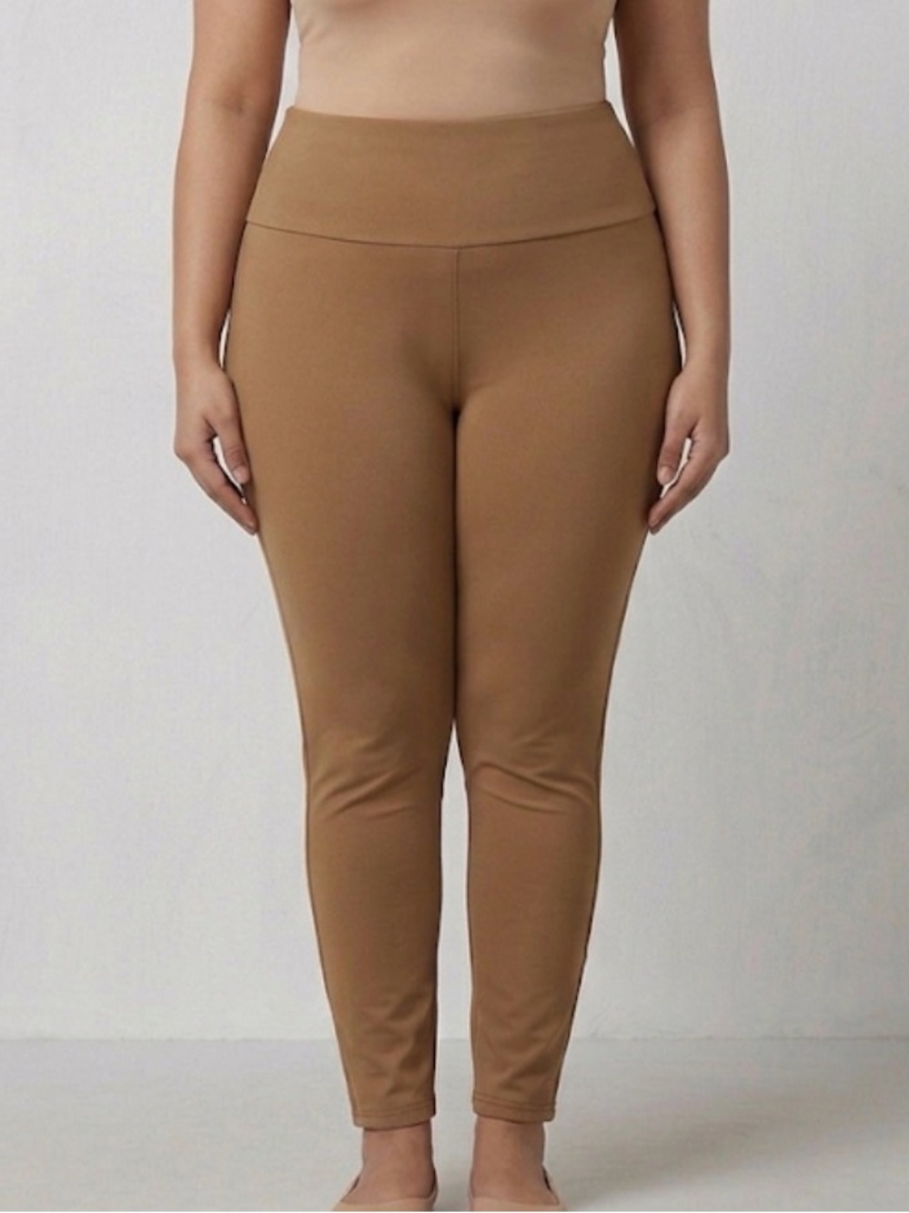 Marled Reunited Clothing Tan High Waisted Leggings Size XL (A666)